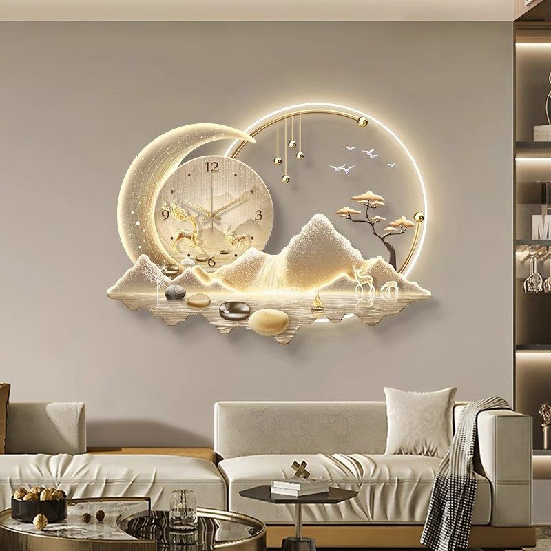 Kunstmuurschildering Led-klok  - Luxury Lifestyle Aesthetic recensie en prijs